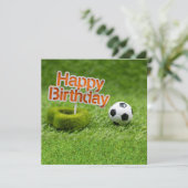Voetbal met Happy Birthday op Green Kaart (Staand voorkant)