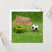 Voetbal met Happy Birthday op Green Kaart (Voorkant / Achterkant in situ)