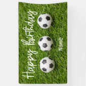 Voetbal met Happy Birthday-teken op groen Spandoek (Verticaal)