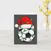 Voetbal Met Kerstman Hoed Grappig Kerstmis Xmas Ca Kaart (Gele Bloem)