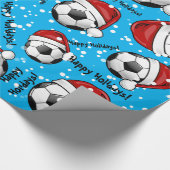 voetbal met Kerstmis met kerstmis Cadeaupapier (Hoek)