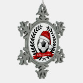 voetbal met Kerstmis met kerstmis Tin Sneeuwvlok Ornament (Links)