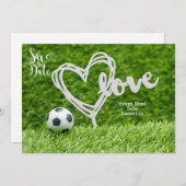 Voetbal met liefde voor bruiloft bewaar de datum kaart (Voorkant / Achterkant)