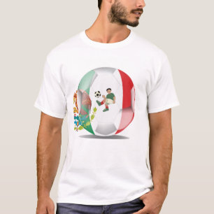 Voetbal met Mexicaanse vlag Kunstwerk T-shirt