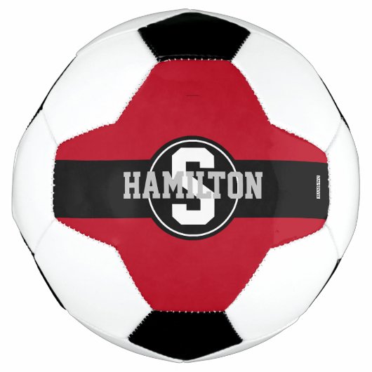 Voetbal met Naam in Om het even welke kleur HAMbyW (Voorkant)