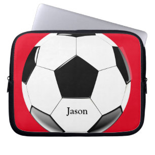 Voetbal met naam Laptop Electronics Bag Laptop Sleeve