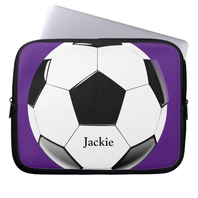 Voetbal met naam Laptop Electronics Bag Laptop Sleeve (Voorkant)