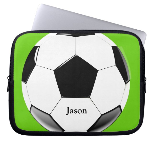 Voetbal met naam Laptop Electronics Bag Laptop Sleeve (Voorkant)