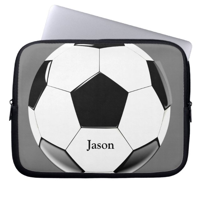Voetbal met naam Laptop Electronics Bag Laptop Sleeve (Voorkant)