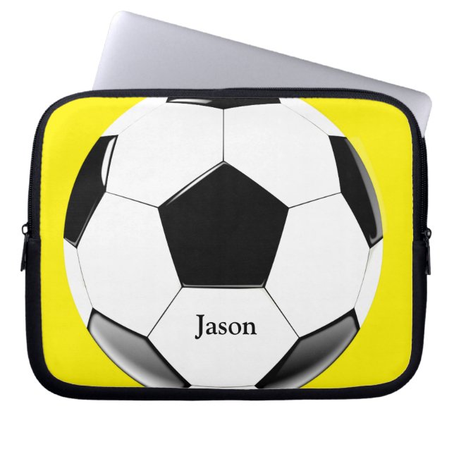 Voetbal met naam Laptop Electronics Bag Laptop Sleeve (Voorkant)