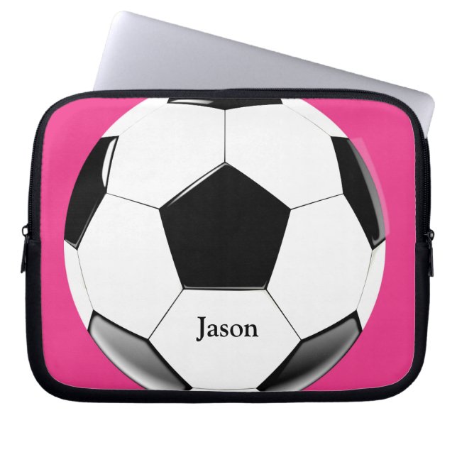 Voetbal met naam Laptop Electronics Bag Sleeve (Voorkant)