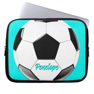Voetbal met naam Laptop Electronics Bag Sleeve