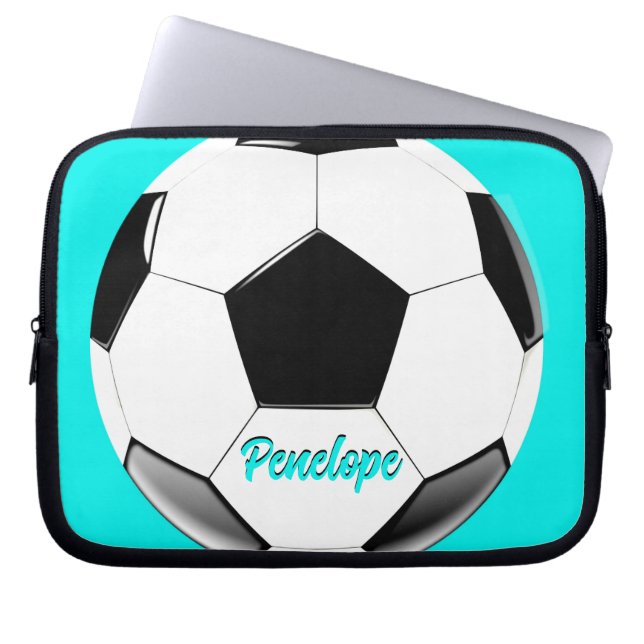 Voetbal met naam Laptop Electronics Bag Sleeve (Voorkant)