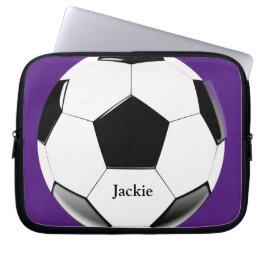 Voetbal met naam Laptop Electronics Bag Sleeve