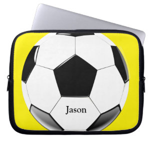 Voetbal met naam Laptop Electronics Bag Sleeve