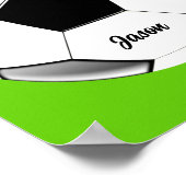 Voetbal met naam Lime Groen   Poster (Hoek)