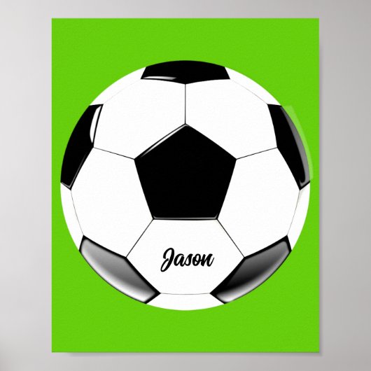 Voetbal met naam Lime Groen   Poster (Voorkant)