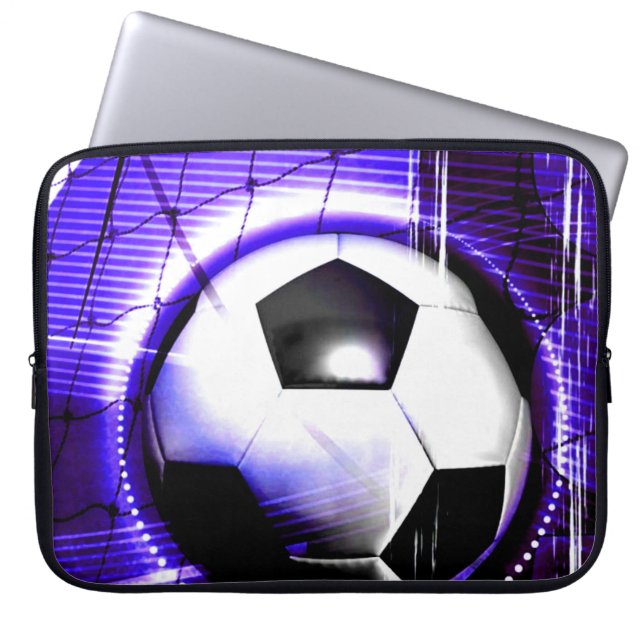 Voetbal met naam of teamnaam personaliseren laptop sleeve (Voorkant)