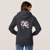voetbal met paarse gouden sterren hoodie (Achterkant volledig)