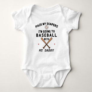 Voetbal met papa   Baseball Dad   Baseball Romper