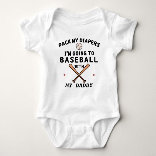 Voetbal met papa | Baseball Dad | Baseball Romper (Voorkant)