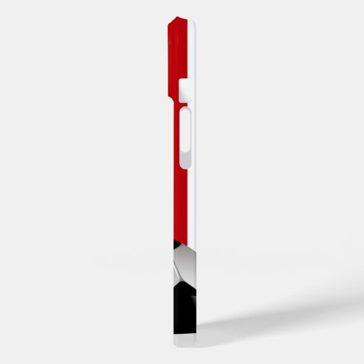 Voetbal met persoonlijke rode en witte strepen Case-Mate iPhone case (Achterkant / Links)
