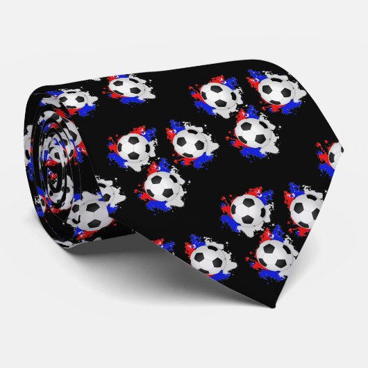 Voetbal met rood wit blauw stropdas (Opgerold)