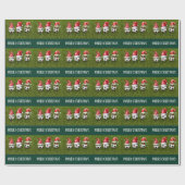Voetbal met Santa Hat Cadeaupapier (Vlak)