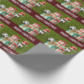 Voetbal met Santa Hat Cadeaupapier (Hoek)