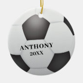 Voetbal met speciale kerstdagen keramisch ornament (Voorkant)