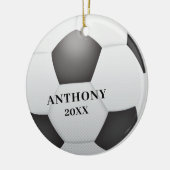Voetbal met speciale kerstdagen keramisch ornament (Links)