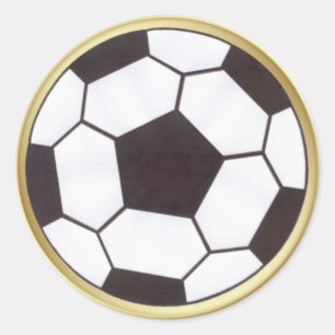 Voetbal met sticker met gouden rand