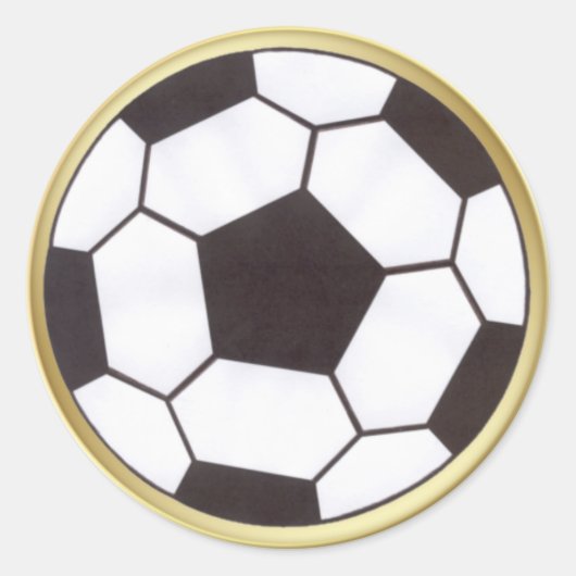 Voetbal met sticker met gouden rand (Voorkant)
