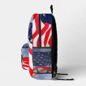 Voetbal met Vlag Rood Wit Blauw Bedrukte Rugzak (Rechts)