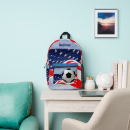 Voetbal met vlag Rood Wit Blauw Bedrukte Rugzak