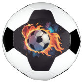 Voetbal met vlammen. (Gedraaid)
