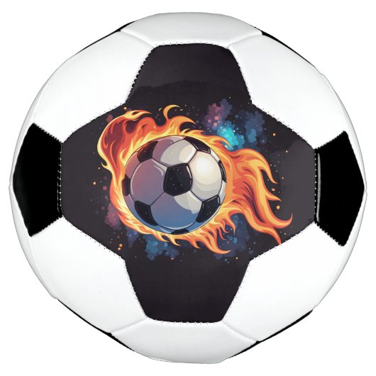 Voetbal met vlammen. (Gedraaid)