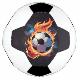 Voetbal met vlammen.