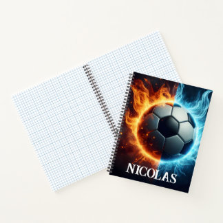 voetbal met vlammen en ijs notitieboek
