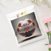 Voetbal met vlammen en Kroatische vlag Bedankzakje (Gezegeld)