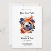 Voetbal met vlammen. kaart (Voorkant)