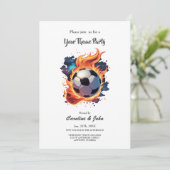 Voetbal met vlammen. kaart (Staand voorkant)