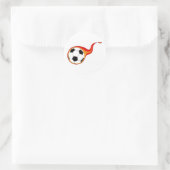 voetbal met vlammen ronde sticker (Tas)