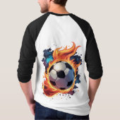 Voetbal met vlammen. t-shirt (Achterkant)