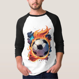 Voetbal met vlammen. t-shirt
