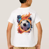 Voetbal met vlammen. t-shirt (Achterkant)
