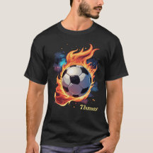 Voetbal met vlammen.