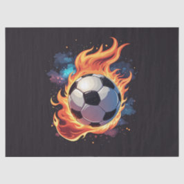 Voetbal met vlammen. tissuepapier