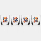 Voetbal met vlammen. whisky glas (Achterkant)