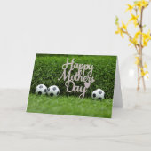 Voetbal met vrolijke Moederdag en anjer Kaart (Gele Bloem)